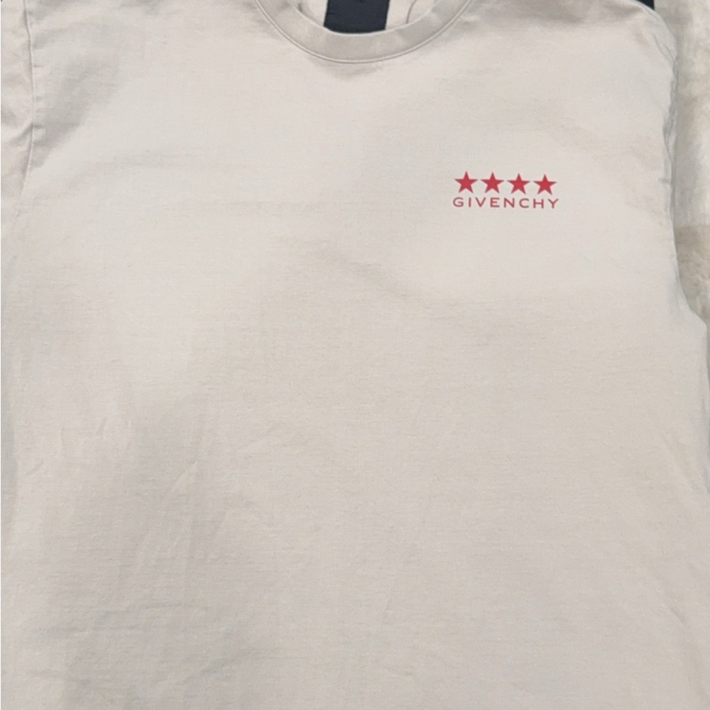 Givenchy Cream and Red Short Sleeve Tee